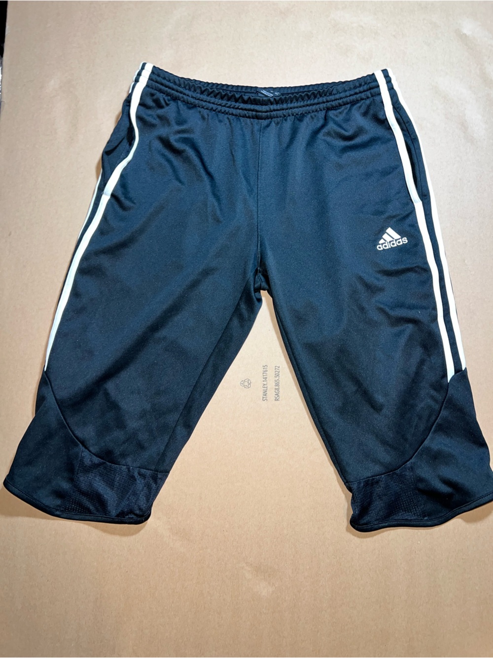 adidas Black Jogger Shorts with White Side Stripes